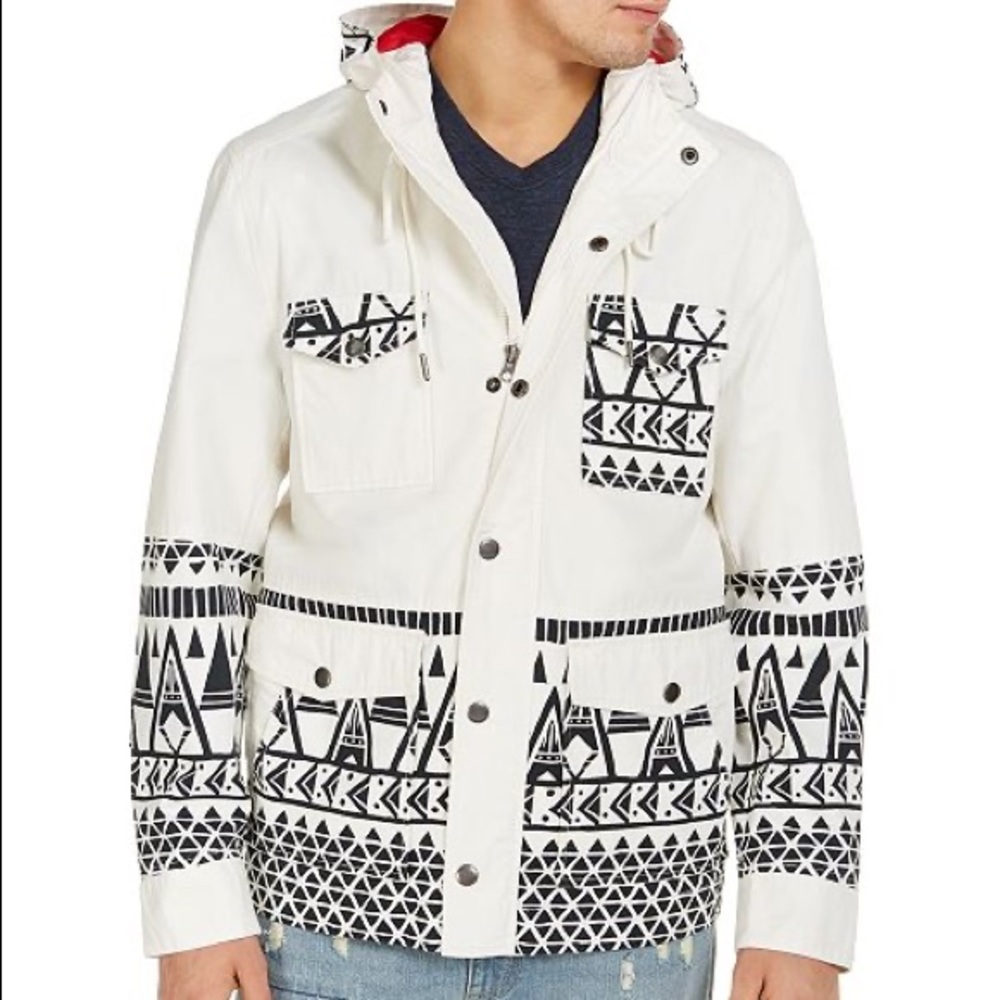 Sun + Stone Topanga Tribal Patterned Hooded Jacket